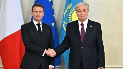 President Tokayev welcomes French president in Astana