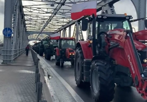 Now Farmers in Poland Stage Tractor Protests